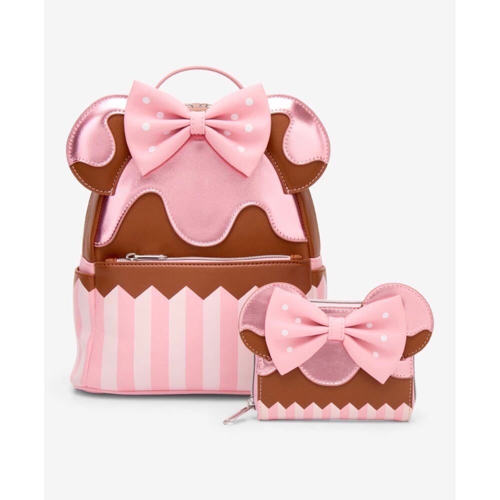 Loungefly Disney Minnie Mouse Strawberry Chocolate Cupcake Mini Backpack NWT - Picture 4 of 4